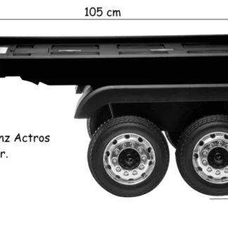 REMOLQUE PARA CAMIÓN ACTROS  O SCANIA 4X4 12V, NEGRO, ruedas de plástico con banda de rodadura de goma - INDA106-ACTrailer